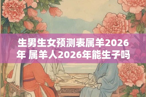 生男生女预测表属羊2026年 属羊人2026年能生子吗 生男生女预测表属羊2026年 属羊人2026年能生子吗