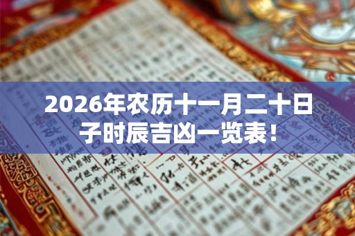 2026年农历十一月二十日子时辰吉凶一览表！