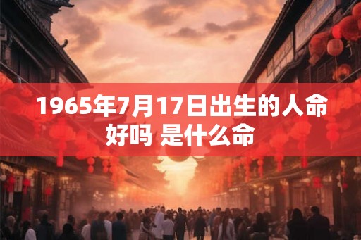 1965年7月17日出生的人命好吗 是什么命