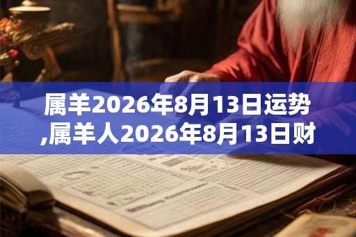 属羊2026年8月13日运势,属羊人2026年8月13日财运,生肖羊2026年8月13日运势