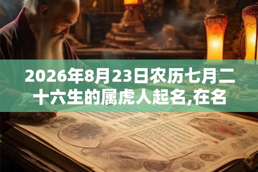2026年8月23日农历七月二十六生的属虎人起名,在名字中寄托期望