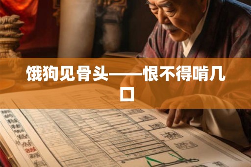 饿狗见骨头——恨不得啃几口 饿狗见骨头——恨不得啃几口
