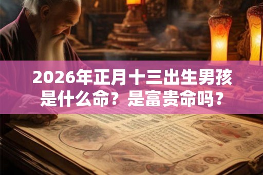 2026年正月十三出生男孩是什么命?是富贵命吗? 2026年正月十三出生男孩是什么命?是富贵命吗?