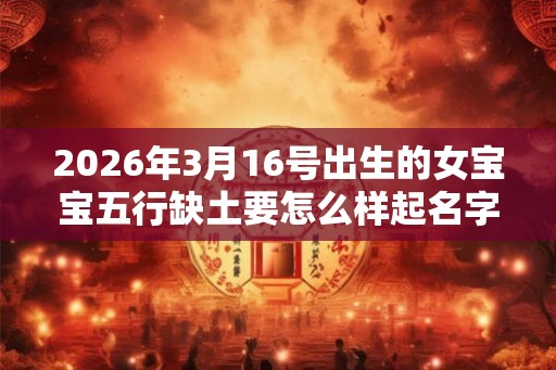 2026年3月16号出生的女宝宝五行缺土要怎么样起名字 2026年3月16号出生的女宝宝五行缺土要怎么样起名字