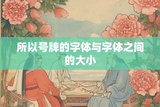 所以号牌的字体与字体之间的大小
