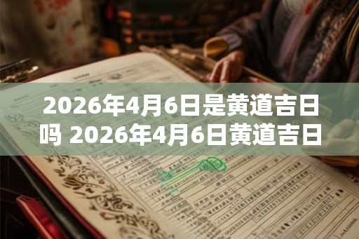 2026年4月6日是黄道吉日吗 2026年4月6日黄道吉日吗