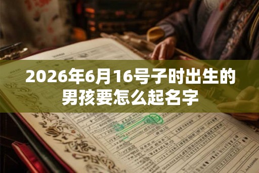 2026年6月16号子时出生的男孩要怎么起名字