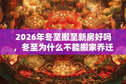 2026年冬至搬至新房好吗，冬至为什么不能搬家乔迁？