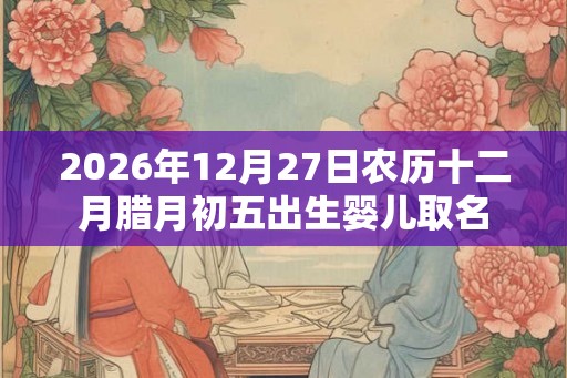 2026年12月27日农历十二月腊月初五出生婴儿取名