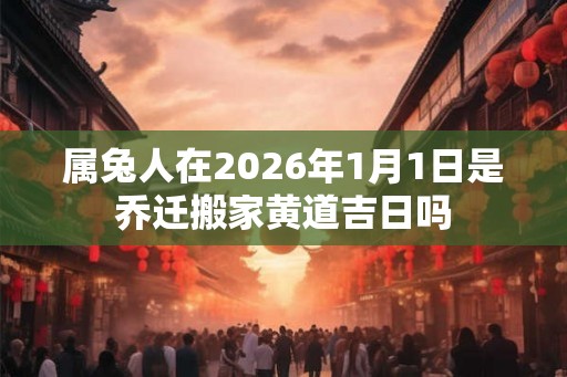 属兔人在2026年1月1日是乔迁搬家黄道吉日吗