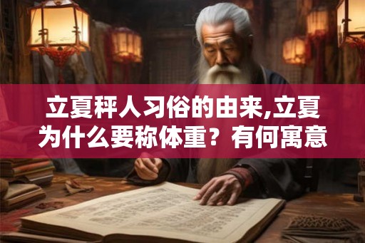 立夏秤人习俗的由来,立夏为什么要称体重？有何寓意？