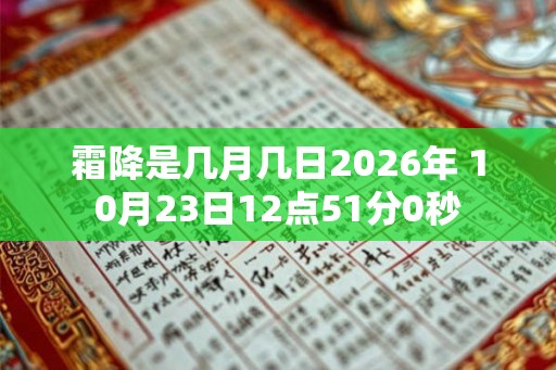 霜降是几月几日2026年 10月23日12点51分0秒 霜降是几月几日2026年 10月23日12点51分0秒