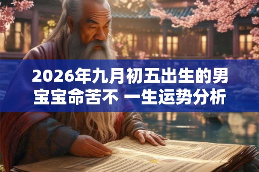 2026年九月初五出生的男宝宝命苦不 一生运势分析 2026年九月初五出生的男宝宝命苦不 一生运势分析