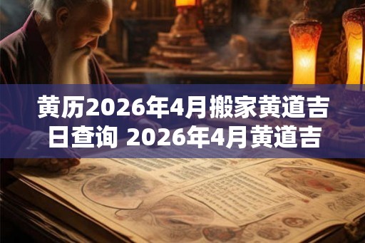 黄历2026年4月搬家黄道吉日查询 2026年4月黄道吉日搬家是哪天