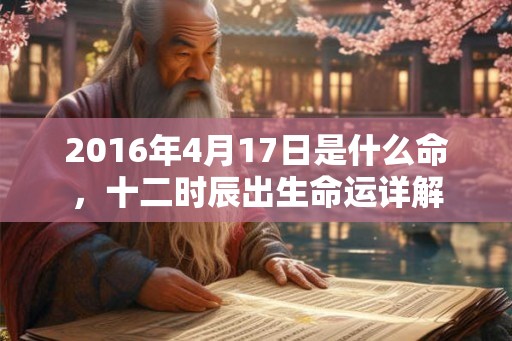 2016年4月17日是什么命，十二时辰出生命运详解