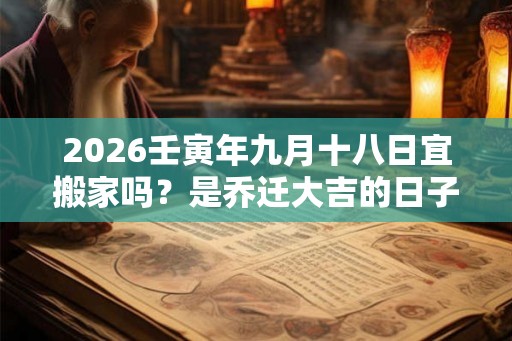 2026壬寅年九月十八日宜搬家吗？是乔迁大吉的日子吗