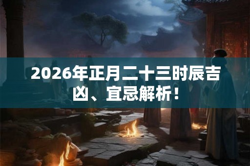 2026年正月二十三时辰吉凶、宜忌解析！
