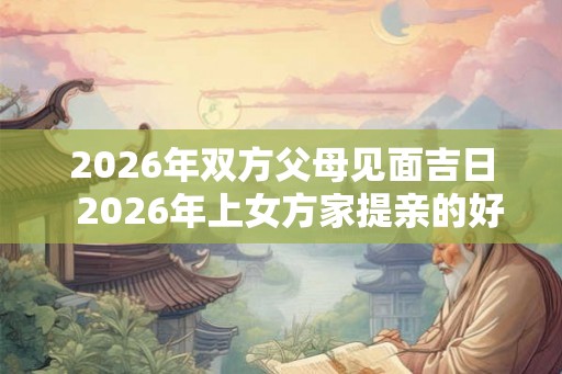 2026年双方父母见面吉日  2026年上女方家提亲的好日子