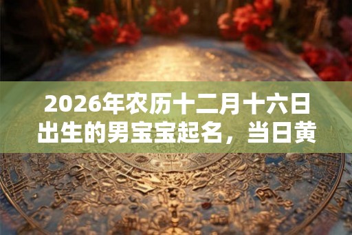 2026年农历十二月十六日出生的男宝宝起名,当日黄历怎么样? 2026年农历十二月十六日出生的男宝宝起名,当日黄历怎么样?