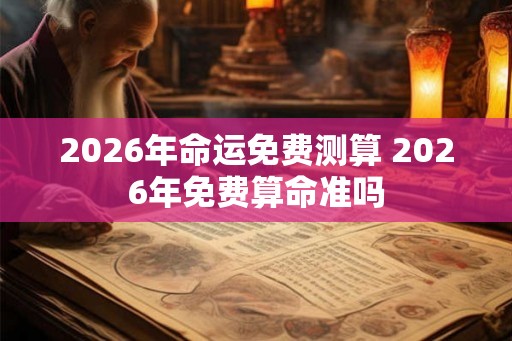 2026年命运免费测算 2026年免费算命准吗