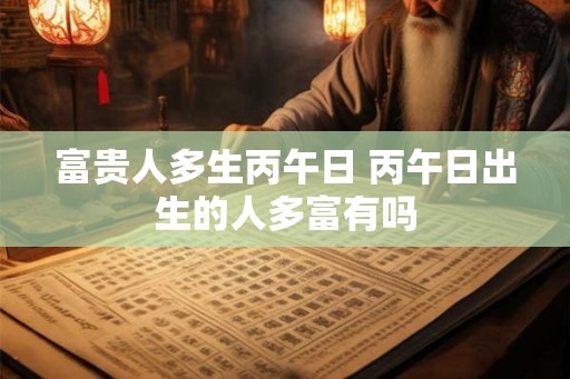 富贵人多生丙午日 丙午日出生的人多富有吗