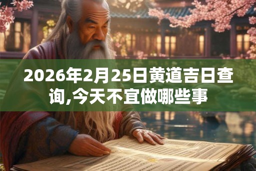 2026年2月25日黄道吉日查询,今天不宜做哪些事