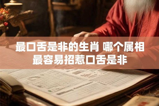 最口舌是非的生肖 哪个属相最容易招惹口舌是非