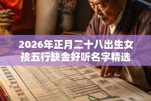 2026年正月二十八出生女孩五行缺金好听名字精选