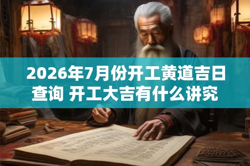 2026年7月份开工黄道吉日查询 开工大吉有什么讲究