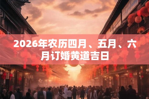 2026年农历四月、五月、六月订婚黄道吉日