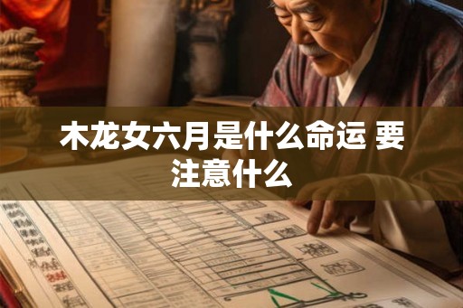 木龙女六月是什么命运 要注意什么 木龙女六月是什么命运 要注意什么