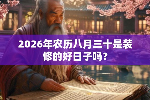 2026年农历八月三十是装修的好日子吗？