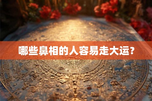 哪些鼻相的人容易走大运？