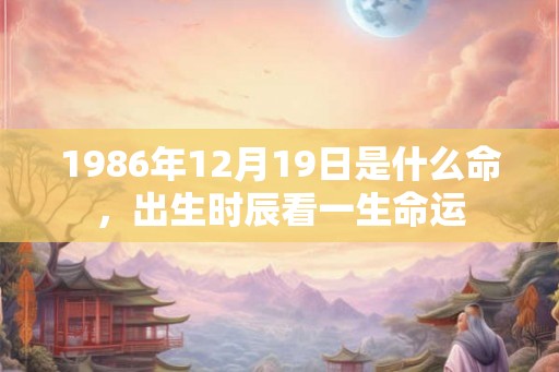 1986年12月19日是什么命,出生时辰看一生命运 1986年12月19日是什么命,出生时辰看一生命运