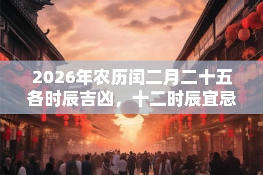 2026年农历闰二月二十五各时辰吉凶，十二时辰宜忌查询