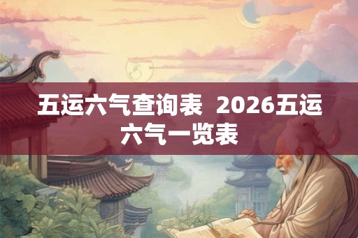 五运六气查询表  2026五运六气一览表