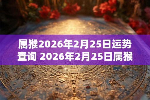 属猴2026年2月25日运势查询 2026年2月25日属猴人运势好吗 属猴2026年2月25日运势查询 2026年2月25日属猴人运势好吗