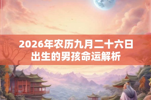 2026年农历九月二十六日出生的男孩命运解析