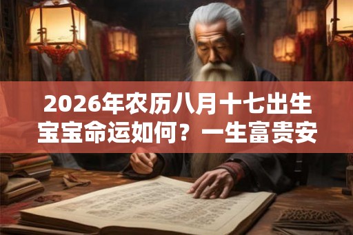 2026年农历八月十七出生宝宝命运如何？一生富贵安康吗？