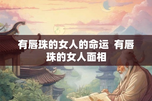 有唇珠的女人的命运  有唇珠的女人面相