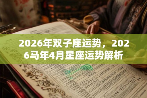 2026年双子座运势，2026马年4月星座运势解析