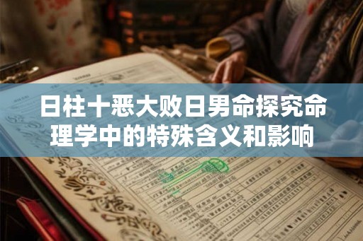 日柱十恶大败日男命探究命理学中的特殊含义和影响 日柱十恶大败日男命探究命理学中的特殊含义和影响
