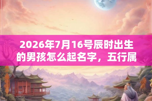 2026年7月16号辰时出生的男孩怎么起名字,五行属什么 2026年7月16号辰时出生的男孩怎么起名字,五行属什么