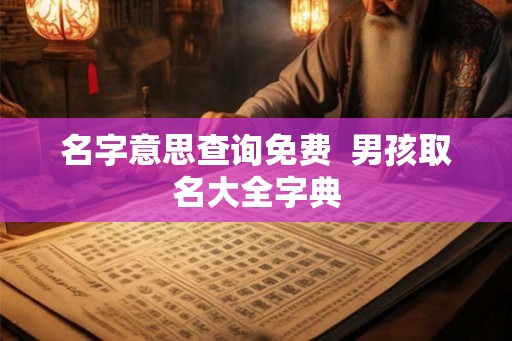 名字意思查询免费 男孩取名大全字典 名字意思查询免费 男孩取名大全字典