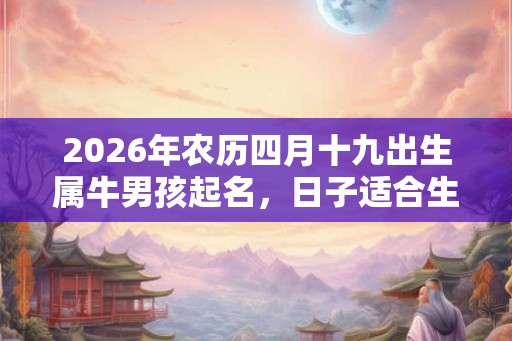 2026年农历四月十九出生属牛男孩起名，日子适合生宝宝吗？