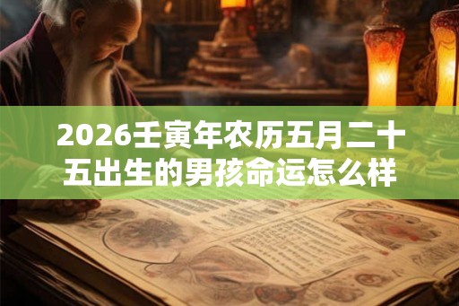 2026壬寅年农历五月二十五出生的男孩命运怎么样