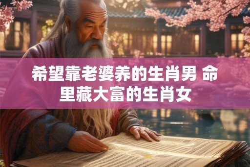 希望靠老婆养的生肖男 命里藏大富的生肖女