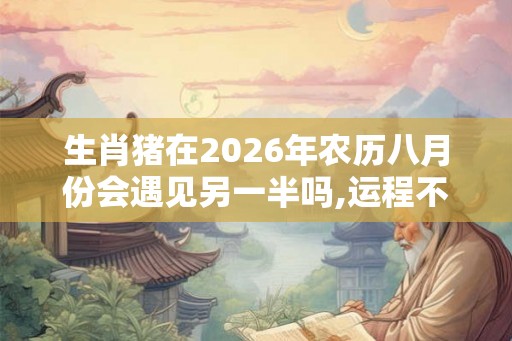 生肖猪在2026年农历八月份会遇见另一半吗,运程不错有桃花
