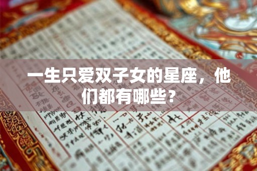 一生只爱双子女的星座,他们都有哪些? 一生只爱双子女的星座,他们都有哪些?