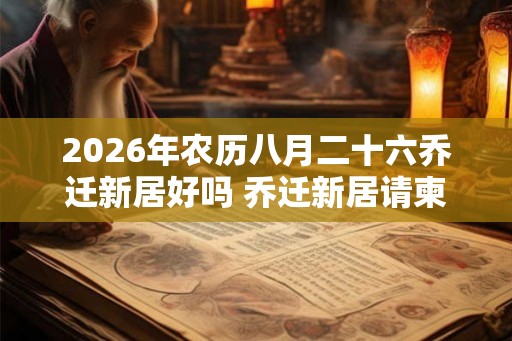 2026年农历八月二十六乔迁新居好吗 乔迁新居请柬怎么写